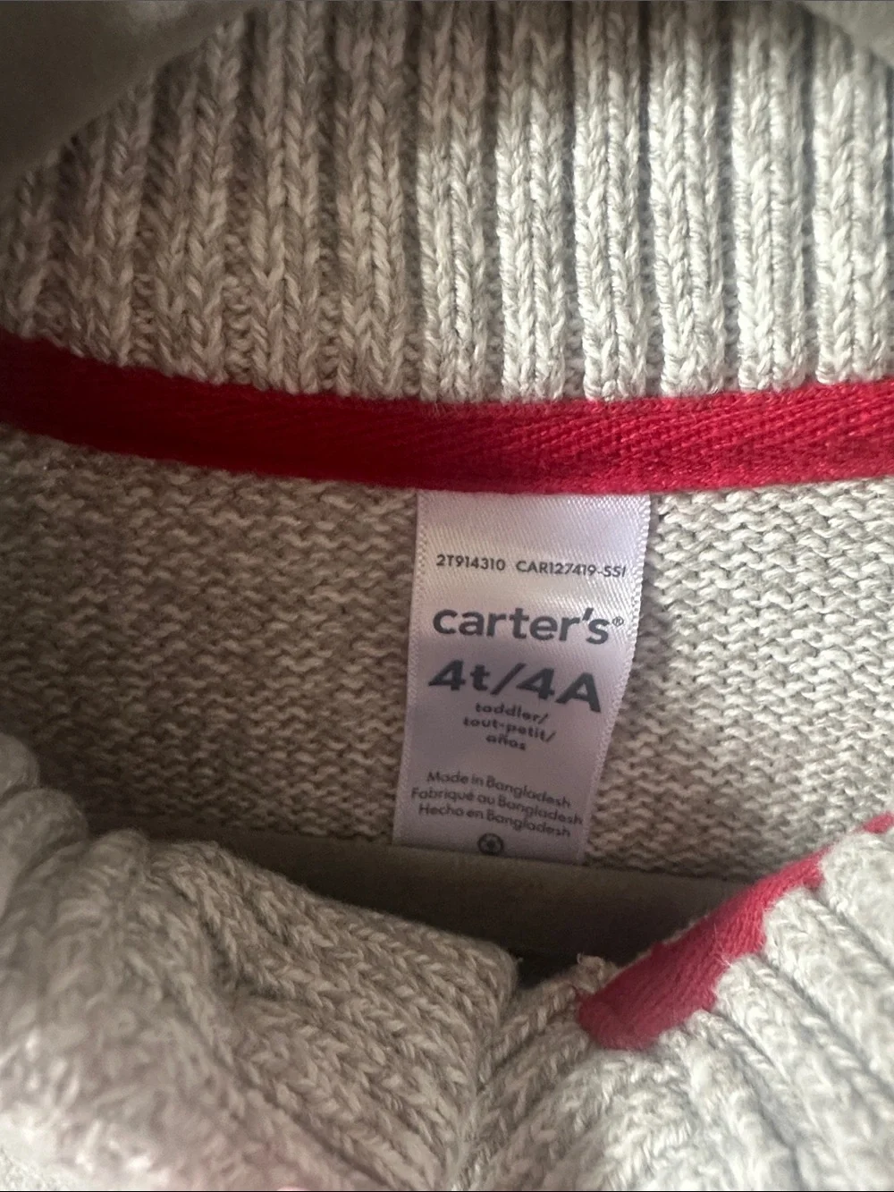 Classic toddler’s Gray Button-Neck Sweater